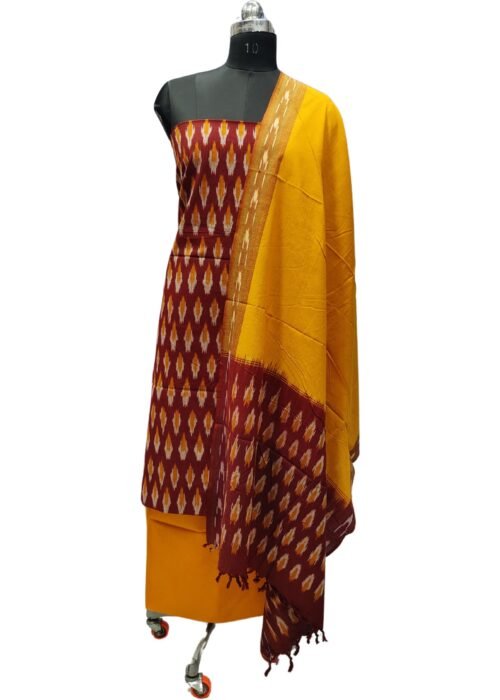 Pochampally Ikat Women Unstitched Cotton Dress Material Suit set