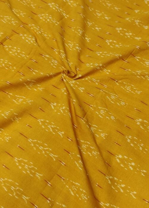 Pochampally Ikat Cotton Fabric Yellow Colour