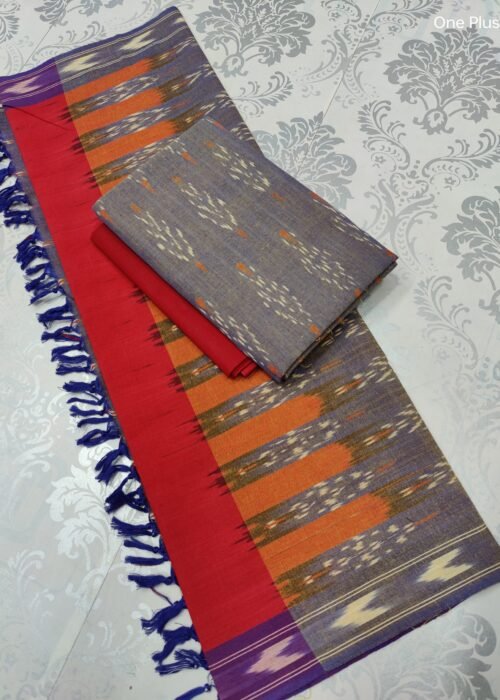 Pochampally Ikat Weave Handloom Cotton Suit Material Set