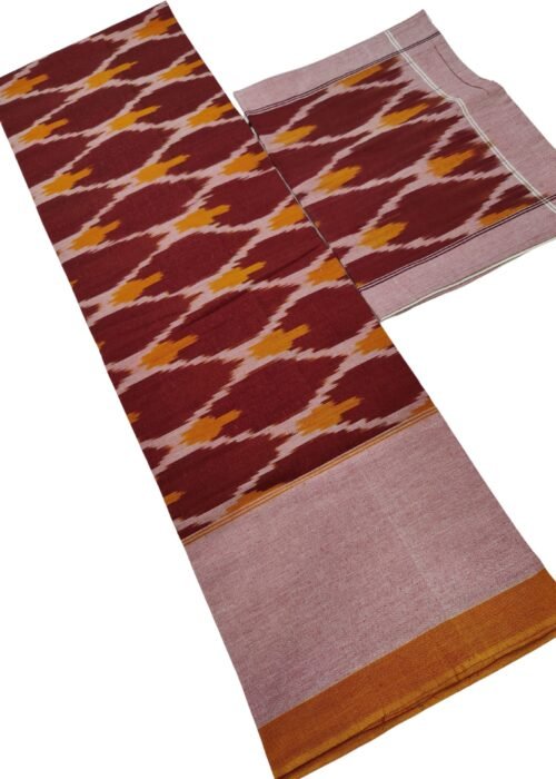 Pochampally Kingsize Cotton Handloom Bedsheet Maroon Colour