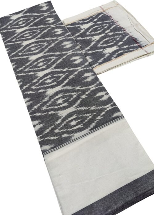 Pochampally Kingsize Cotton Handloom Bedsheet Gray Colour