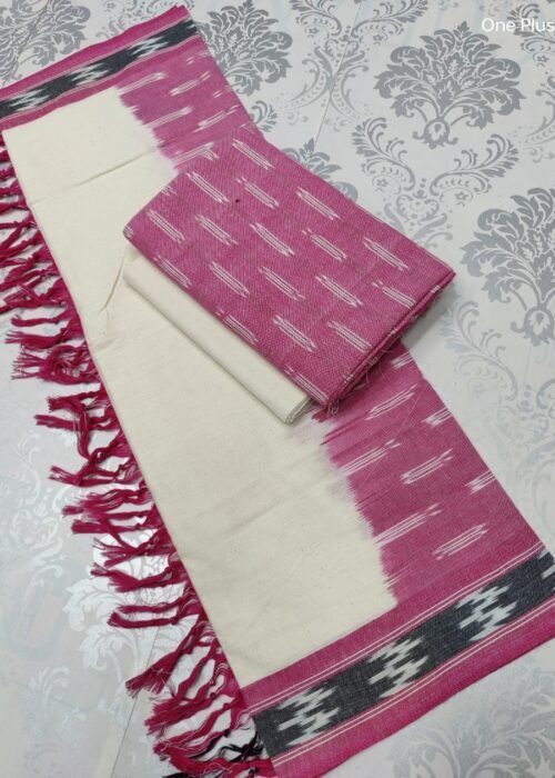 Pochampally Ikat Weave Handloom Cotton Suit Material Set