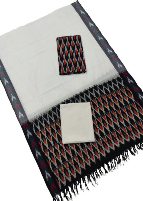 Pochampally Ikat Weave Handloom Cotton Suit Material Set