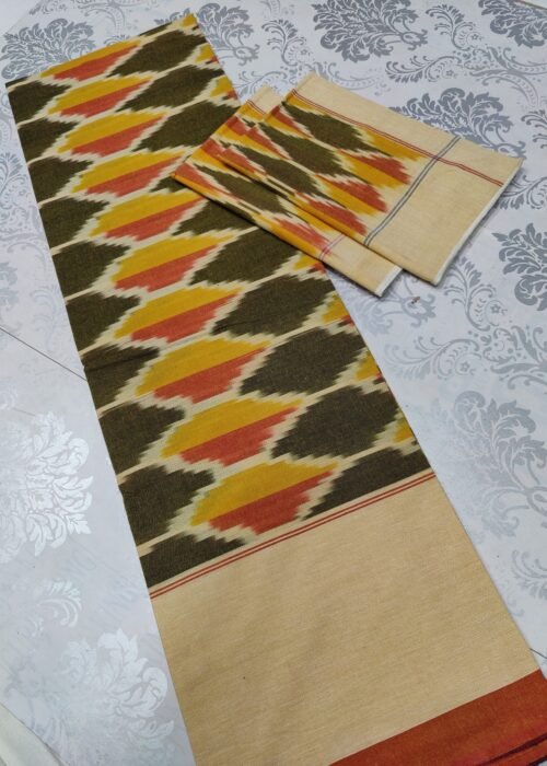 Pochampally Kingsize Cotton Handloom Bedsheet Multi Colour