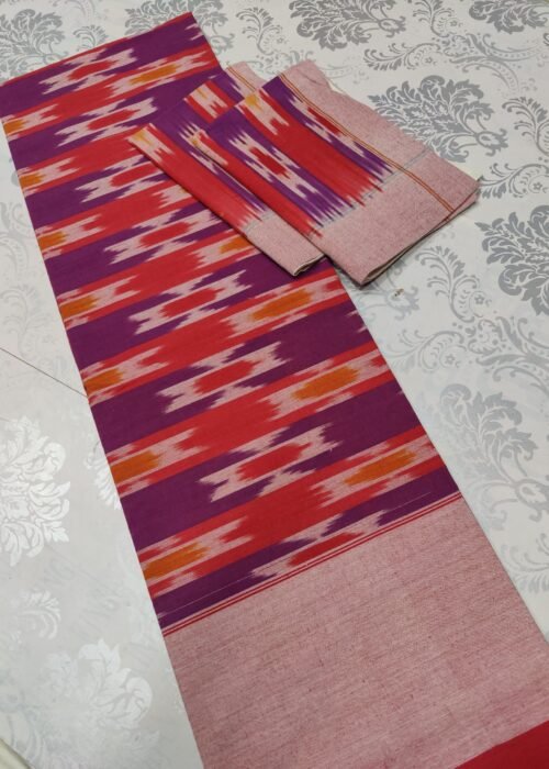 Pochampally Kingsize Cotton Handloom Bedsheet Multi Colour