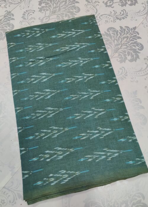 Pochampally Ikat Cotton Fabric Sea Green