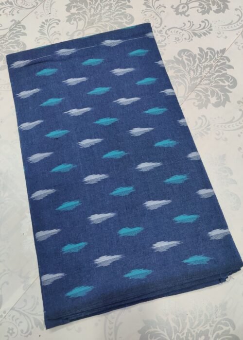 Pochampally Ikat Cotton Fabric Dark Blue