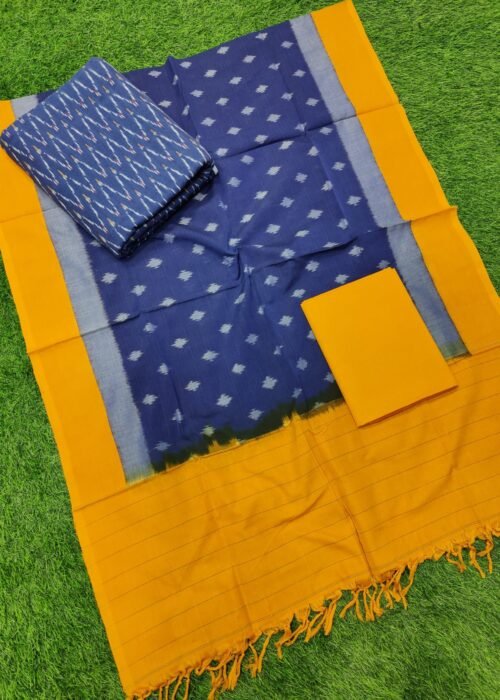 Double Ikat Dress Material Pochampalli Cotton Suit