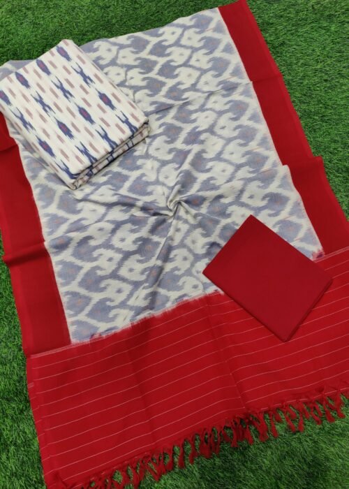Double Ikat Dress Material Pochampalli Cotton Suit