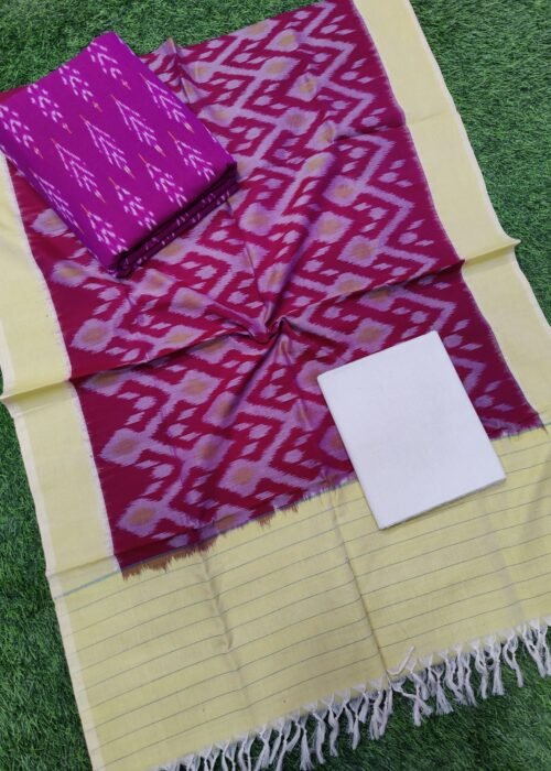 Double Ikat Dress Material Pochampalli Cotton Suit