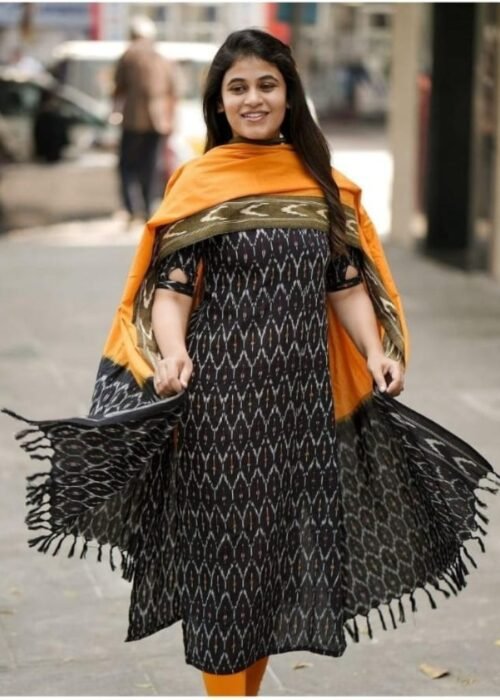 Pochampally Ikat Weave Handloom Cotton Material