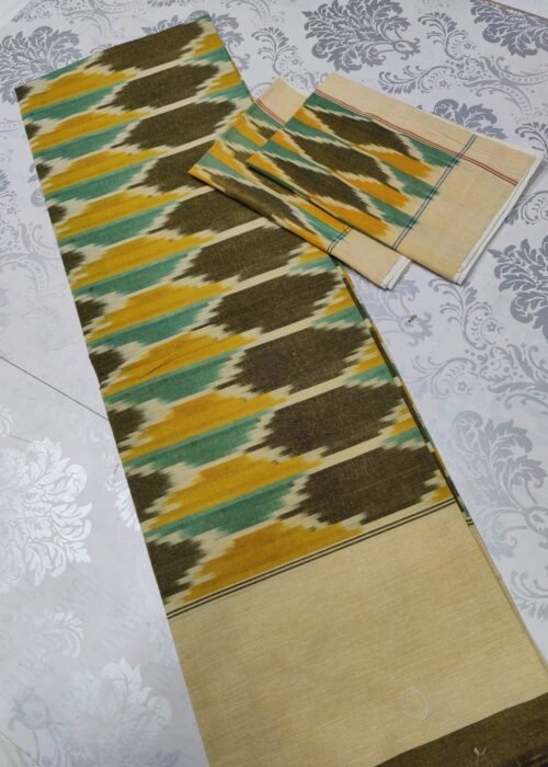 Pochampally Kingsize Cotton Handloom Bedsheet Multi Colour