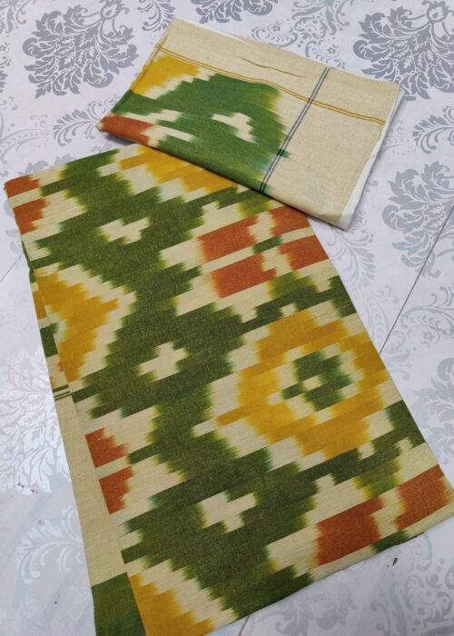 Pochampally Kingsize Cotton Handloom Bedsheet Multi Colour