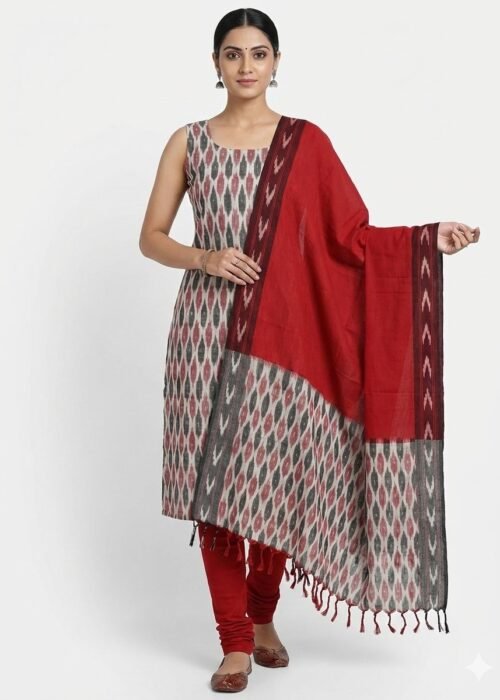 Pochampally Ikat Weave Handloom Cotton Material