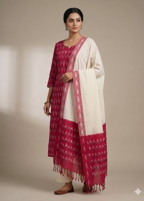 Pochampally Ikat Weave Handloom Cotton Material