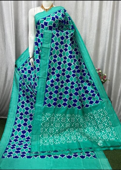 Pochampalli Silk Telia Rumal Saree (5.5 m + 90 cm Blouse)