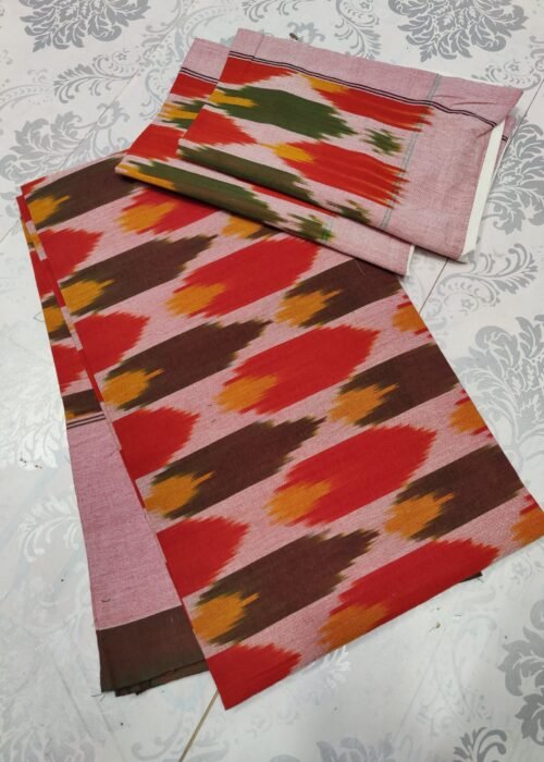 Pochampally Kingsize Cotton Handloom Bedsheet Multi Colour