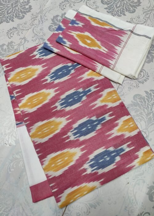 Pochampally Kingsize Cotton Handloom Bedsheet Multi Colour