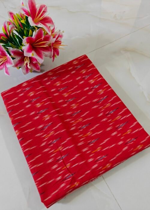 Pochampally Ikat Handloom Cotton Running Fabric 44 Inches Wide | 2/40s Cotton Fabric for Kurtis, Blouses & Men’s Shirts