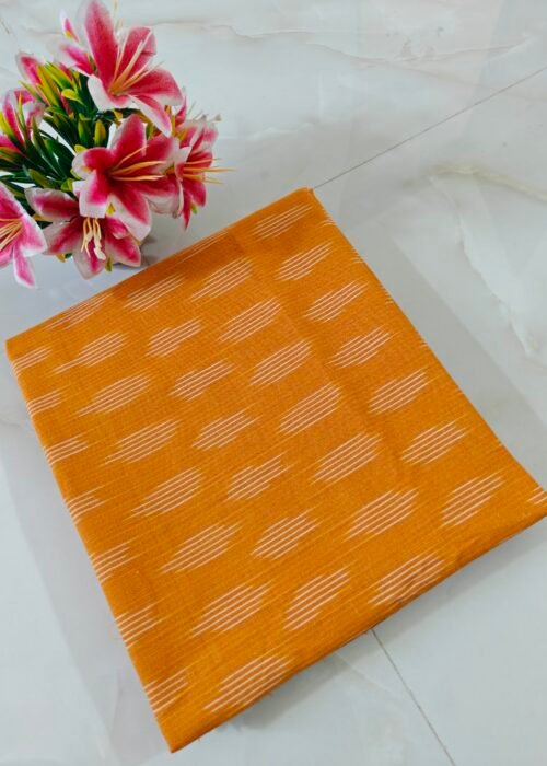 Pochampally Ikat Handloom Cotton Running Fabric 44 Inches Wide | 2/40s Cotton Fabric for Kurtis, Blouses & Men’s Shirts