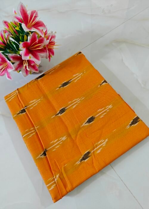 Pochampally Ikat Handloom Cotton Running Fabric 44 Inches Wide | 2/40s Cotton Fabric for Kurtis, Blouses & Men’s Shirts