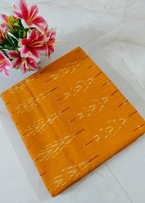 Pochampally Ikat Handloom Cotton Running Fabric 44 Inches Wide | 2/40s Cotton Fabric for Kurtis, Blouses & Men’s Shirts