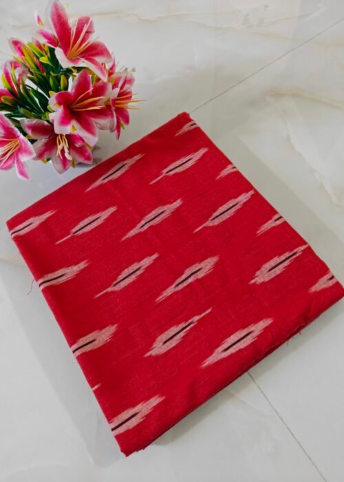 Pochampally Ikat Handloom Cotton Running Fabric 44 Inches Wide | 2/40s Cotton Fabric for Kurtis, Blouses & Men’s Shirts