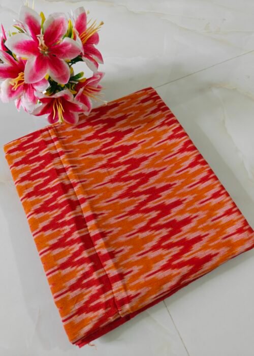 Pochampally Ikat Handloom Cotton Running Fabric 44 Inches Wide | 2/40s Cotton Fabric for Kurtis, Blouses & Men’s Shirts