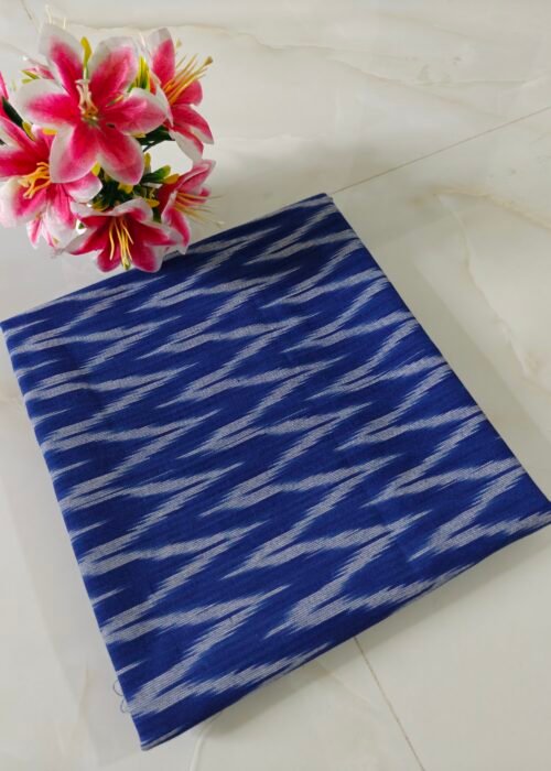 Pochampally Ikat Handloom Cotton Running Fabric 44 Inches Wide | 2/40s Cotton Fabric for Kurtis, Blouses & Men’s Shirts