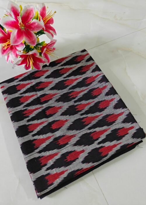 Pochampally Ikat Handloom Cotton Running Fabric 44 Inches Wide | 2/40s Cotton Fabric for Kurtis, Blouses & Men’s Shirts