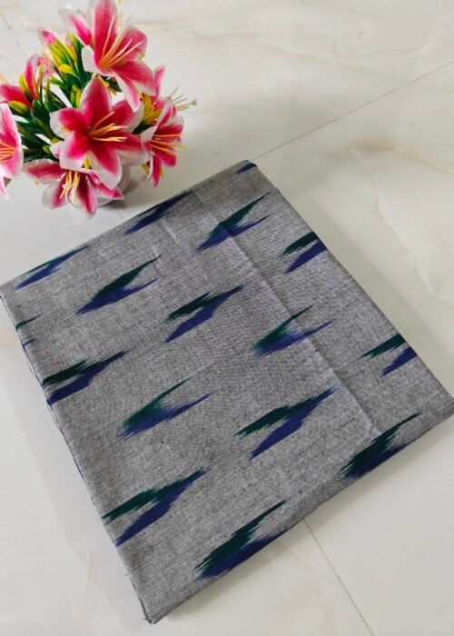 Pochampally Ikat Handloom Cotton Running Fabric 44 Inches Wide | 2/40s Cotton Fabric for Kurtis, Blouses & Men’s Shirts